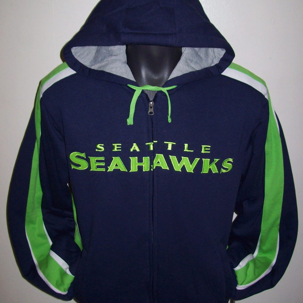 Seahawks Jacket Seattle  PolyFilled Hooded Jacket M L XL